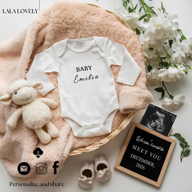 Faire-part Minimalist neutral pregnancy announcement card (Créateur téléchargé)