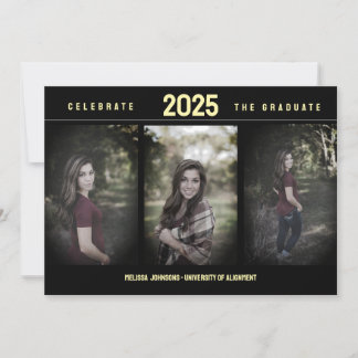 Faire-part minimaliste de 3 diplômes photo