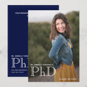 Faire-part minimaliste de doctorat photo