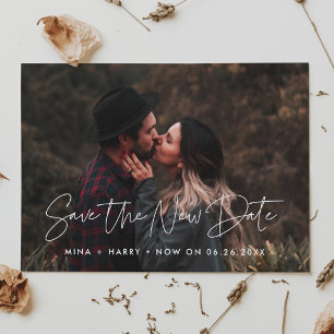 Faire-part Minimaliste Enregistrer la nouvelle date mariage p