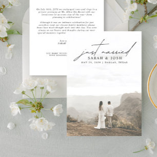 Faire-part Minimaliste moderne, juste marié Mariage photo