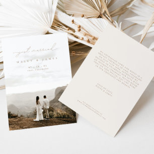 Faire-part Minimaliste moderne, juste marié Mariage photo