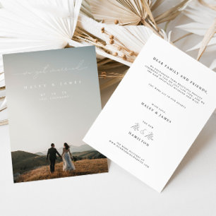 Faire-part Minimaliste Moderne Nous Avons Marié Mariage Photo