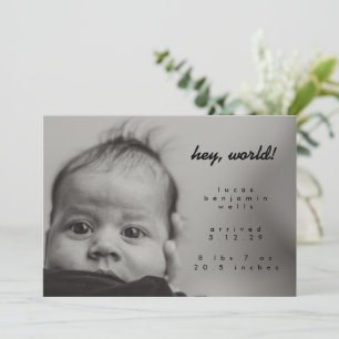 Faire-part Minimaliste moderne nouveau bébé photo personnalis