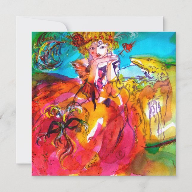 Faire-part MIRANDOLINA SWEET 16 MASQUERADE BALL, or jaune (Devant)