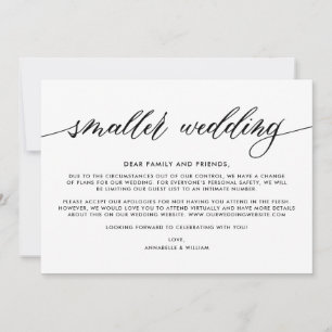 Faire-part Mise à jour de mariage Mariage plus intime