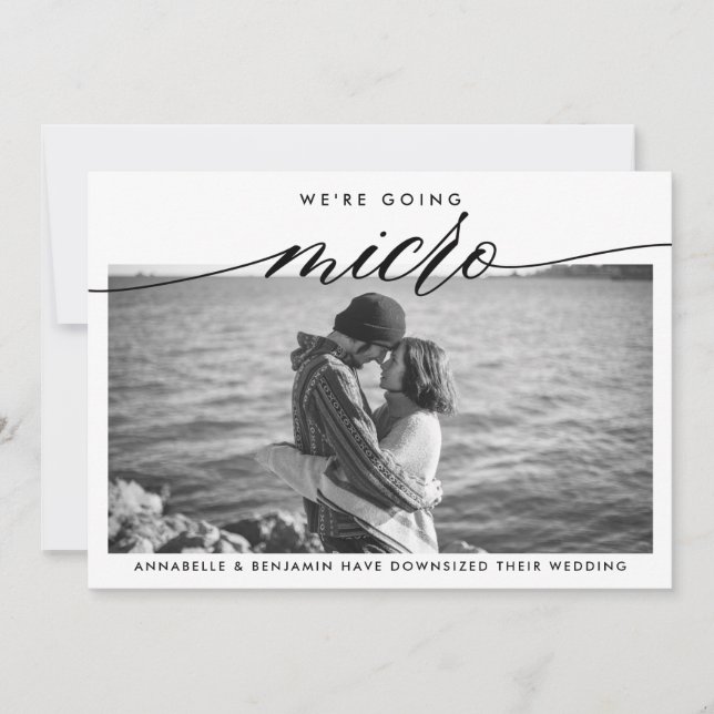 Faire-part Mise à jour de mariage | Nous passons au micro (Devant)