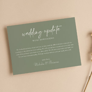 Faire-part Mise à jour de mariage vert sauge Boho minimaliste