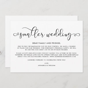 Faire-part Mise à jour mariage   Mariage plus petit