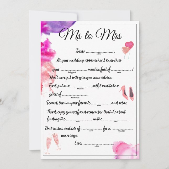 Faire-part Mme à Mme Libs (Devant)