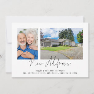 Faire-part Modern 2 Photos Script Nouvelle adresse