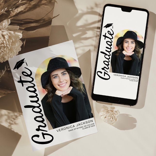 Faire-part Modern Arch Photo Graduation (Créateur téléchargé)
