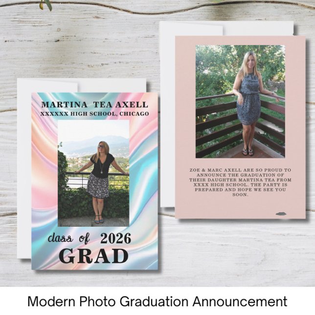 Faire-part Modern Photo Graduation Announcement  (Créateur téléchargé)