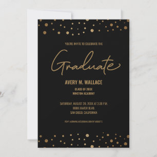 Faire-part Modern Script Gold Célébrer l'invitation des diplô