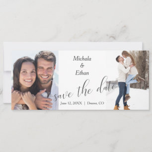 Faire-part Modern Two Photo Save the Date Mariage