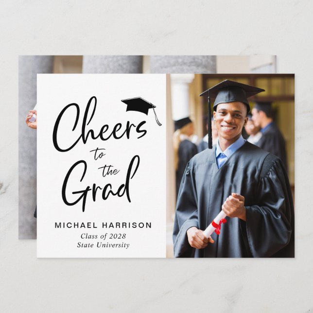 Faire-part Moderne 2 - Diplôme photo (Devant / Derrière)