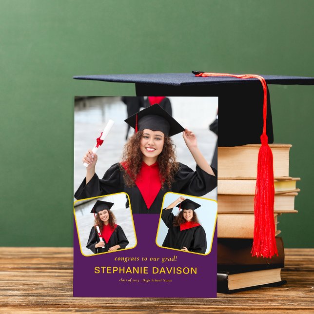 Faire-part Moderne 3 Félicitations photo à Grad 2023 Jaune vi (Créateur téléchargé)