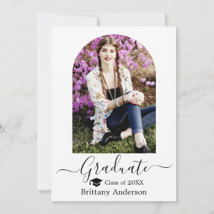 Faire-part Moderne Arch Casquette Calligraphie Graduation
