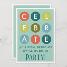 Faire-part moderne de cercles de partie d'adoption