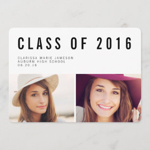 Faire-part moderne d'obtention du diplôme de photo