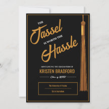 Moderne Elegant Gold Tassel Black Graduation