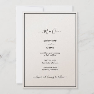 Faire-part Moderne Élégante calligraphie Monogramme Mariage