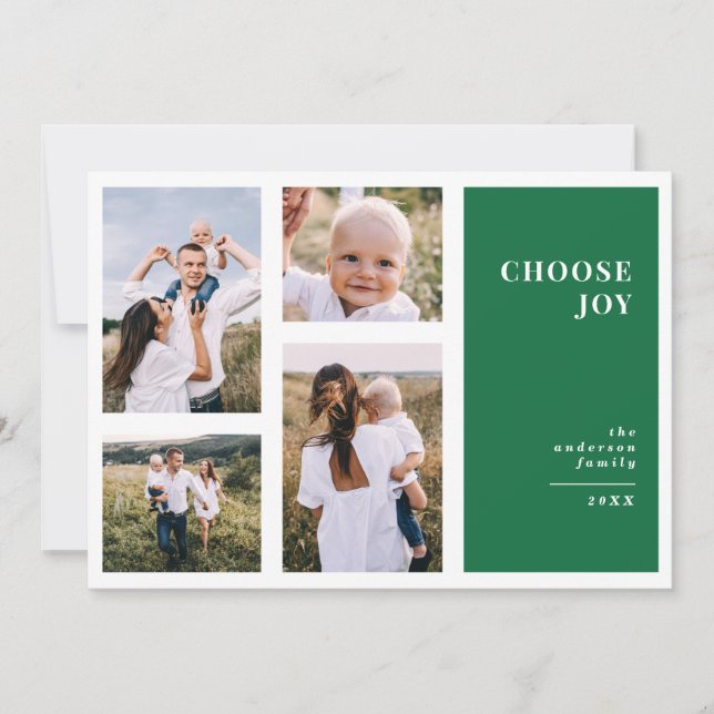 Faire-part Moderne, graphique minima noël multi photo (Devant)