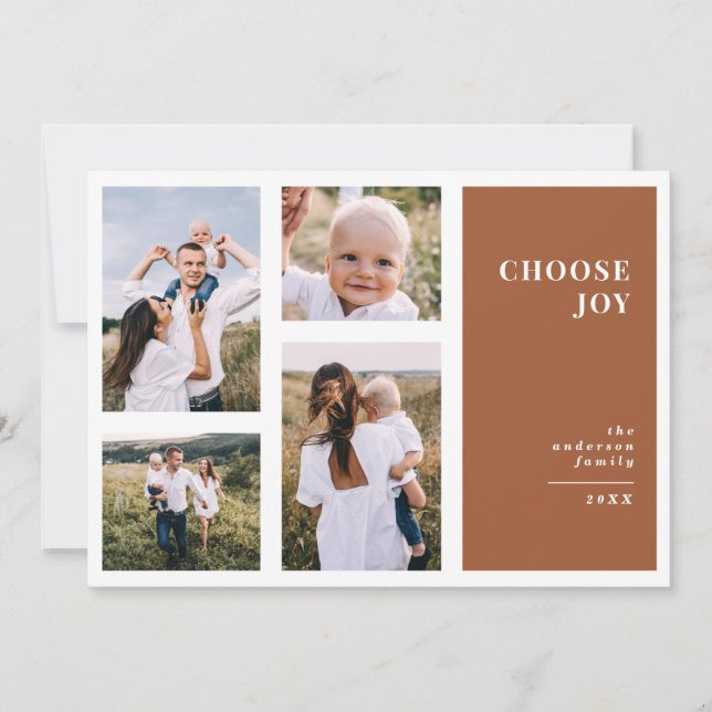 Faire-part Moderne, graphique minima noël multi photo (Devant)