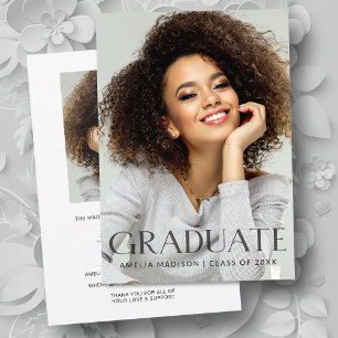 Faire-part Moderne Gras foncé Texte transparent Grad 2 Photo