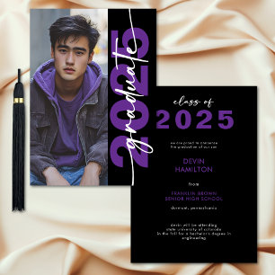 Faire-part moderne Gras Purple Typographie Grad