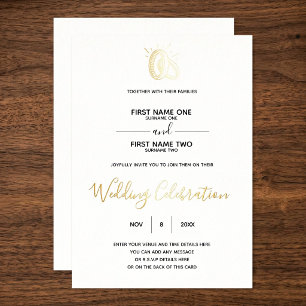 Faire-Part Moderne Minimaliste Anneaux de Mariage