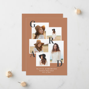 Faire-part Moderne multi photo graphique géométrique terre cu