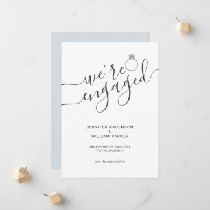 Faire-part Moderne Nous sommes engagés avec les couples Fianç