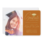 Moderne Orange Gold Script Photo College Graduatio