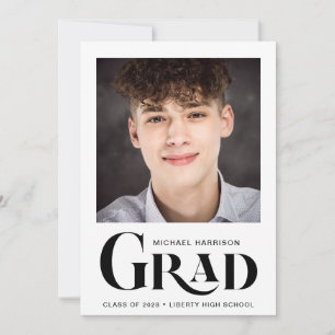Faire-part Moderne Photo Bold Type Graduation