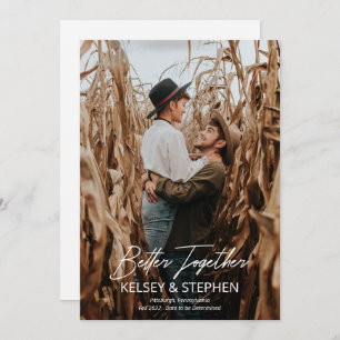 Faire-part Moderne Rustique Mieux Ensemble Fiançailles photo