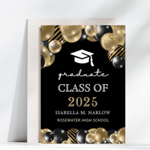 Faire-part Moderne Script Gradué Black Gold