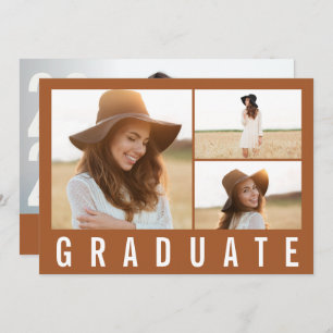 Faire-part Moderne simple 3 graduation photo simple terre cui