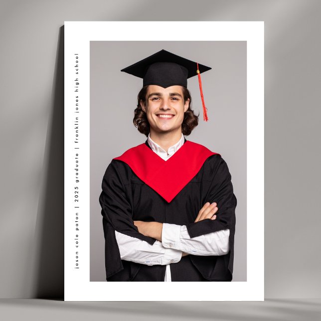 Faire-part moderne simple cadre minimal 2 graduation photo (Créateur téléchargé)