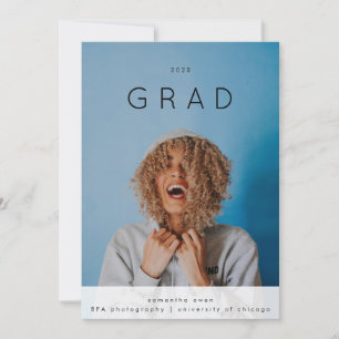 Faire-part Moderne Simple GRAD College University Two Photo