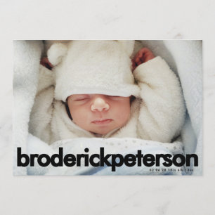 Faire-part Moderne Simple Naissance Photo Bébé Nouveau-né