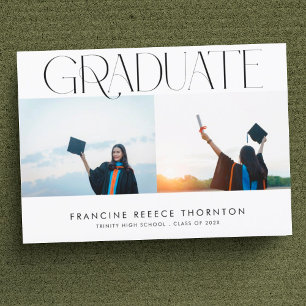 Faire-part Moderne Texte Graduate Lycée Photo Graduation
