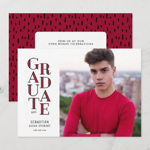 Faire-part moderniste de la Red Graduation