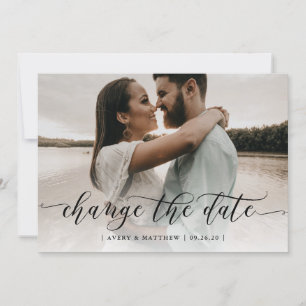Faire-part Modifier La Date Photo Minimale Moderne Calligraph