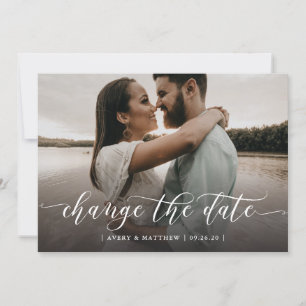 Faire-part Modifier La Date Photo Minimale Moderne Calligraph