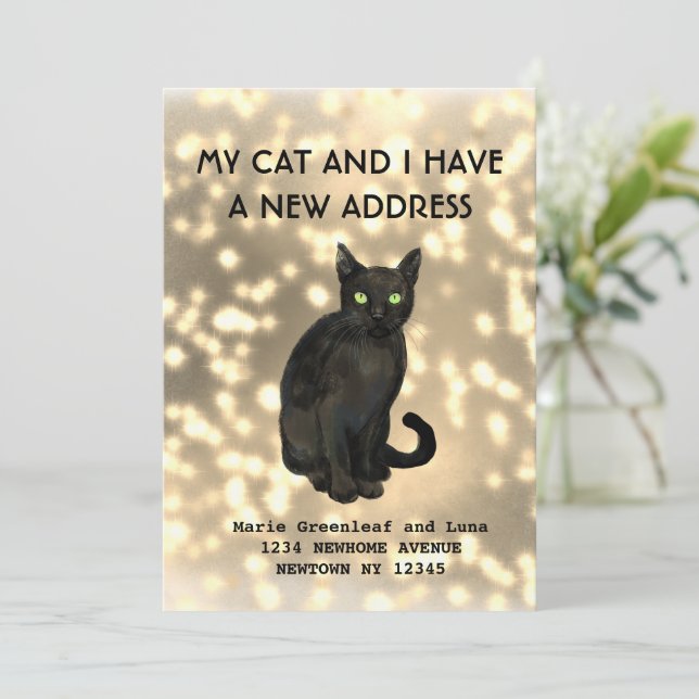 Faire-part Moi et mon chat avons fait une Annonce (Debout devant)