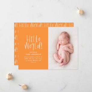 Faire-part Moins chic moderne typographie photo naissance