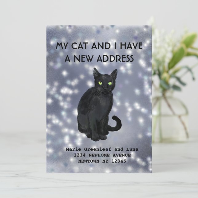 Faire-part Mon chat et moi avons fait une annonce (Debout devant)