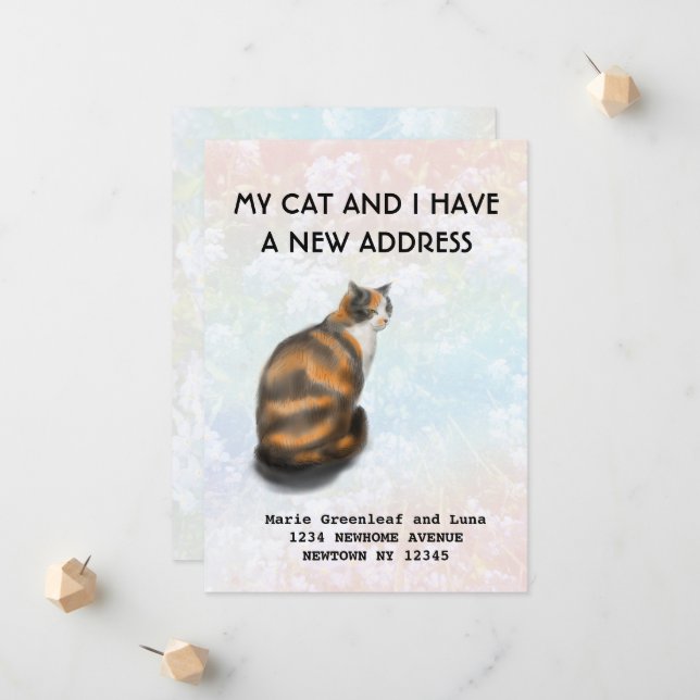 Faire-part Mon chat et moi avons fait une annonce (Devant/Arrière en situation)