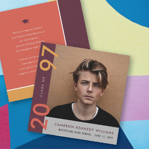 Faire-part Mondrian Color Blocks Grad Modern Photo Grad Gradu